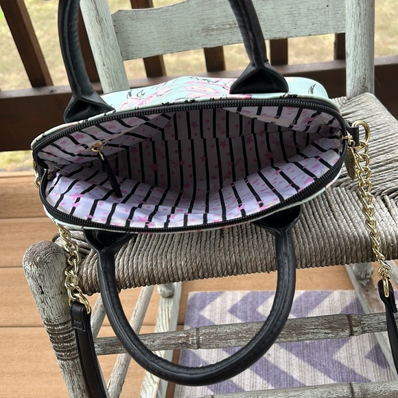 Luv Betsey by Betsey Johnson Mint & Pink Floral Satchel Purse 👛 👄 - Picture 13 of 14